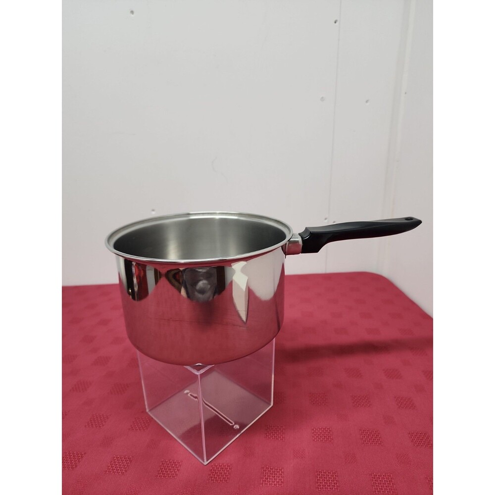 Vintage ECKO FLINT WARE Stainless Steel 3 Quart Saucepan 1960's Made In The USA